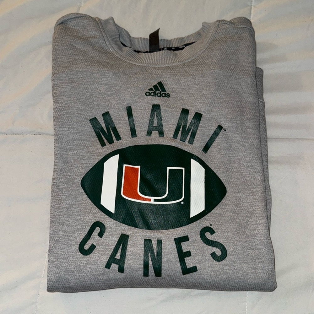 Miami Football Adidas Crewneck